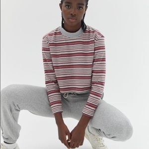 Urban Outfitters Stripe Long Sleeve Mock Neck Tee